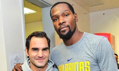 ATP: Roger Federer visits the Golden State Warriors