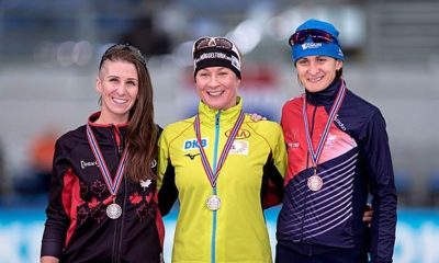 Speed skating: Pechstein races to gold and Olympic norm: Seventh Winter Games almost certain