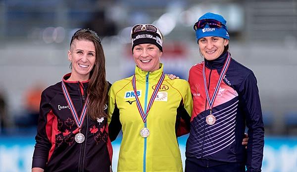 Speed skating: Pechstein races to gold and Olympic norm: Seventh Winter Games almost certain