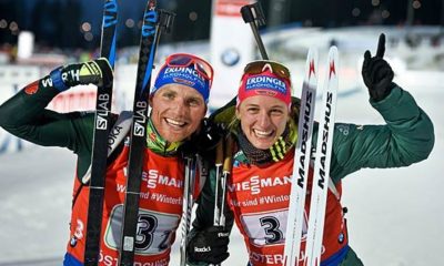 Biathlon: Hinz and Lesser on second place in the single-mixed relay series