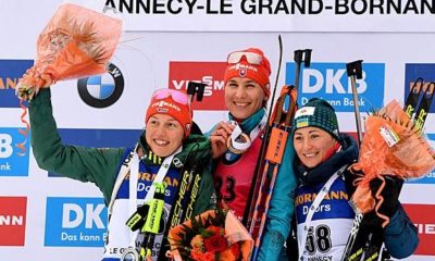 Biathlon: Dahlmeier wins chase in Annecy