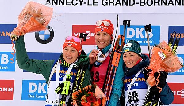 Biathlon: Dahlmeier wins chase in Annecy