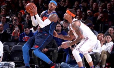 NBA: OKC loses on return of Melo, LeBron in MVP form