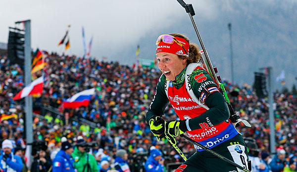 Biathlon: Laura Dahlmeier wins pursuit in Antholz