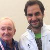 ATP: Indian Wells: Legend Rod Laver presents Roger Federer with a great gift