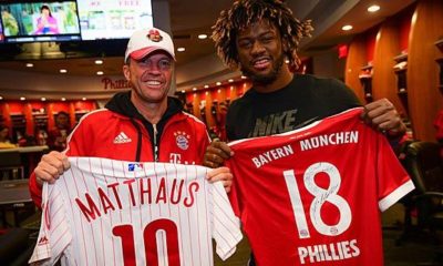 MLB: Lothar Matthäus visits Philadelphia Phillies on US promo tour