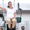 French Open: Referee Eva Asderaki-Moore with baby belly in action