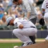 MLB: Players throw up twice on the lawn