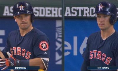 MLB: Houston-Star shaves during the game