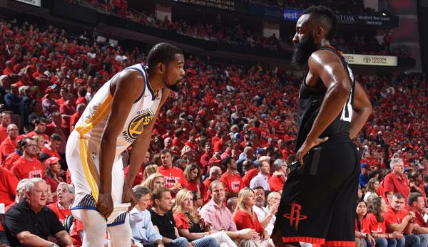 NBA: Warriors vs. Rockets - Giant meeting with staggering boxers